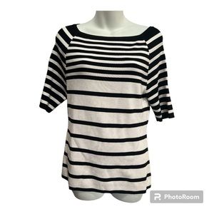 INC international Concepts top. Black and white stripe. Size XL short sleeves.